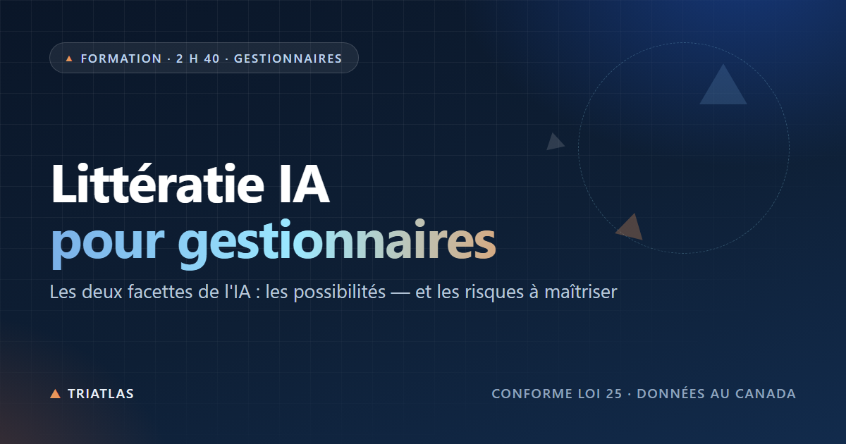 Littératie IA pour gestionnaires — les deux facettes de l&rsquo;IA